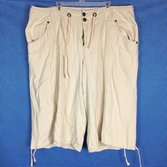 plus size drawstring capris